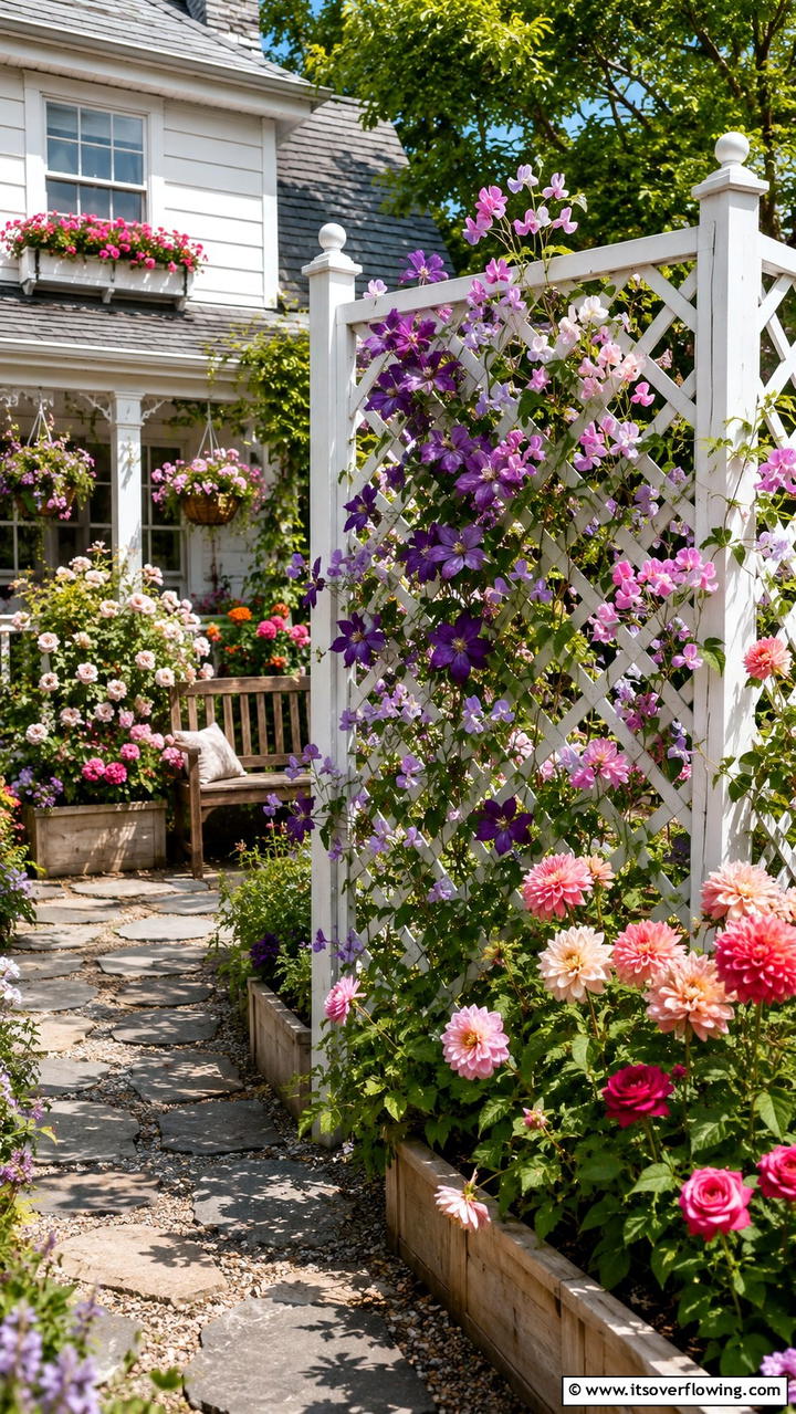 Decorative Lattice Garden Divider - 30 Garden Divider Ideas for Functional Outdoor Spaces
