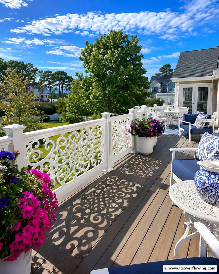 Decorative Lattice Inserts for Artistic Flair - 25 Innovative Deck Lattice Ideas to Enhance Outdoor Spaces