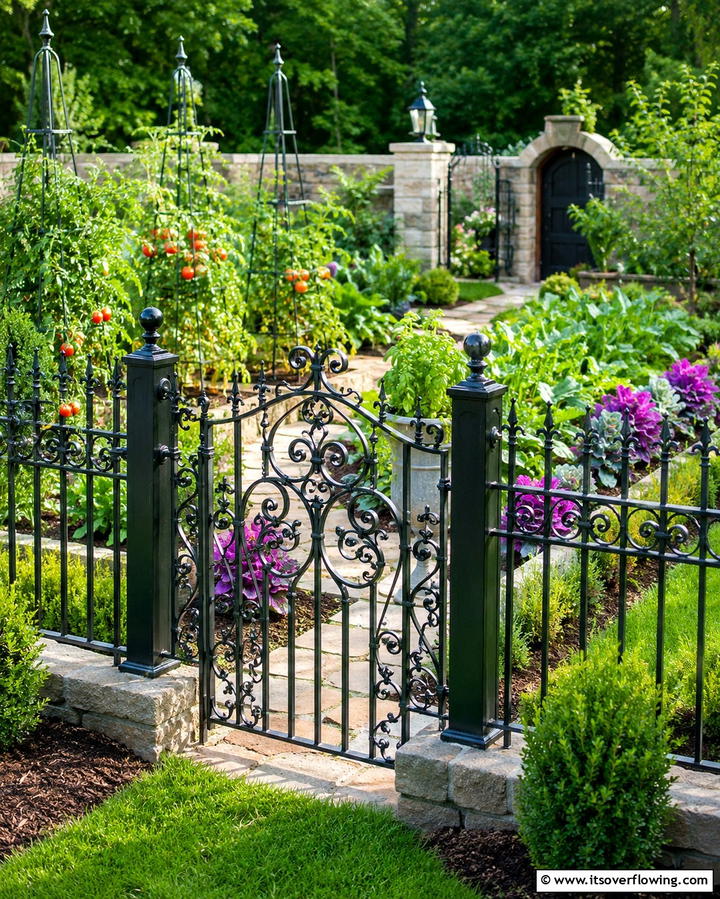 Decorative Metal Fence - 20 Practical Vegetable Garden Fence Ideas for Your Yard