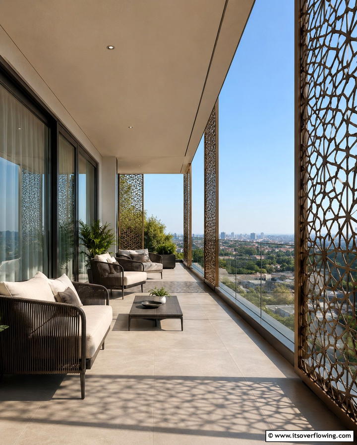 Decorative Metal Screens - 30 Balcony Privacy Ideas for Secluded Outdoor Spaces