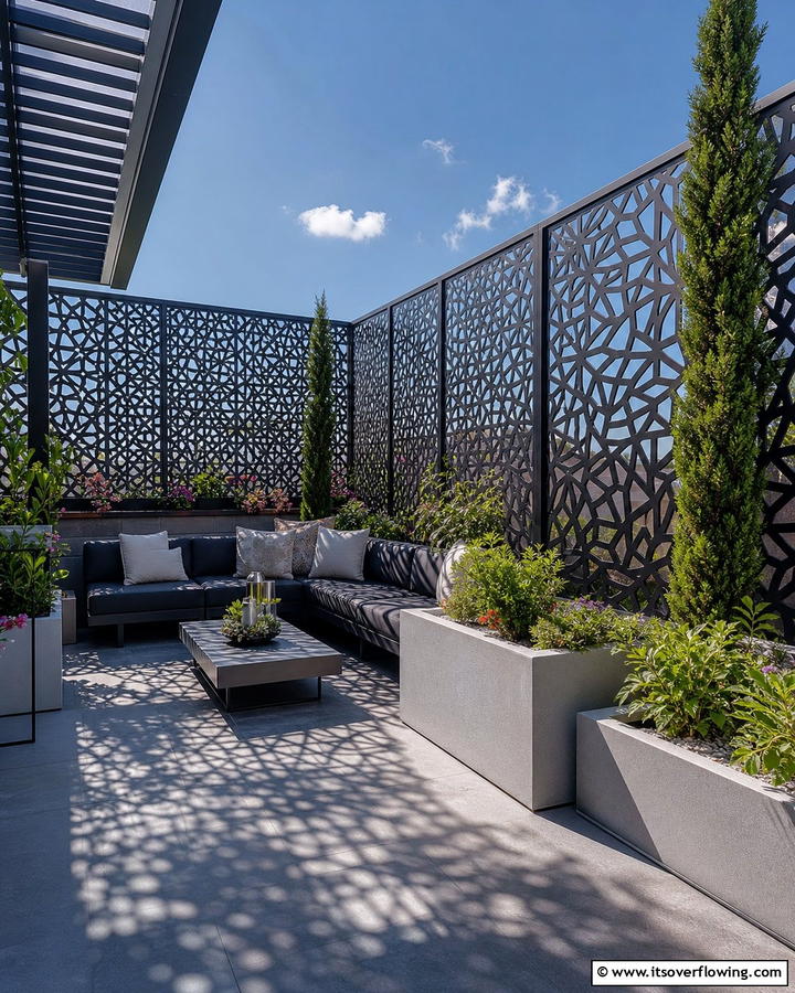 Decorative Metal Screens for Modern Privacy - 21 Patio Privacy Solutions for Secluded Outdoor Relaxation