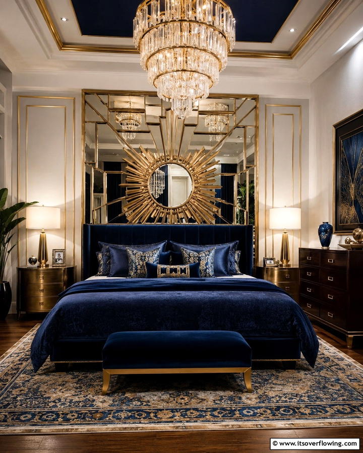 Decorative Mirrors with Unique Frames - 25 Art Deco Bedroom Ideas for a Timeless Look