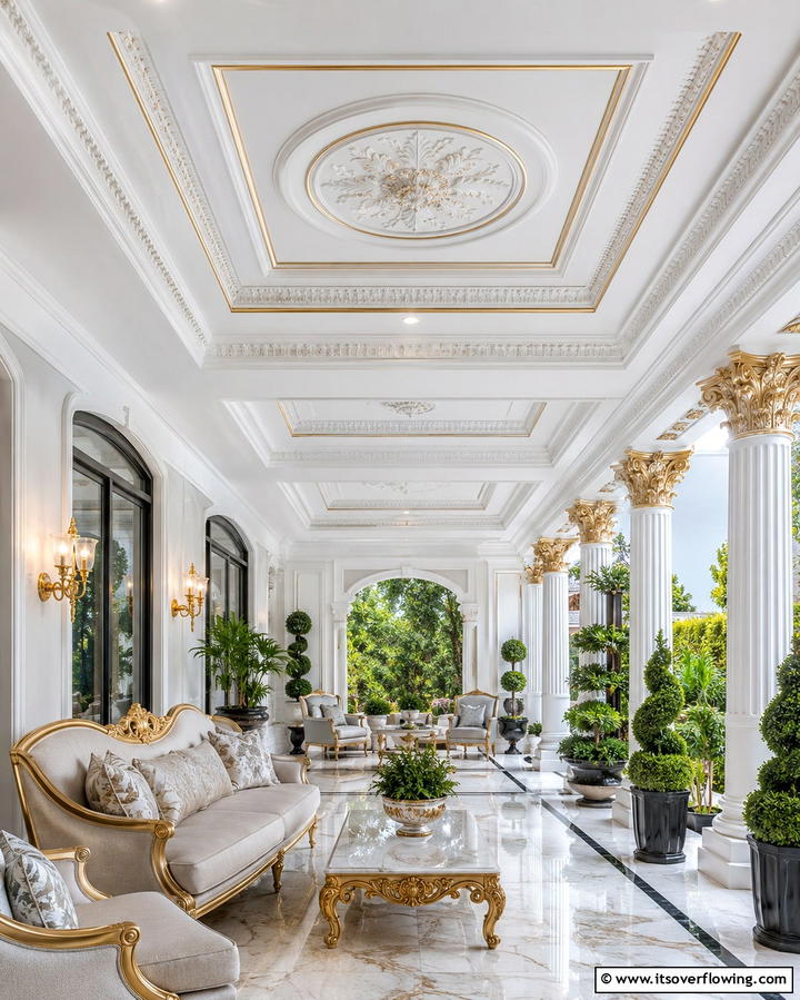 Decorative Molding Patterns - 30 Porch Ceiling Ideas to Refresh Your Outdoor Entryway