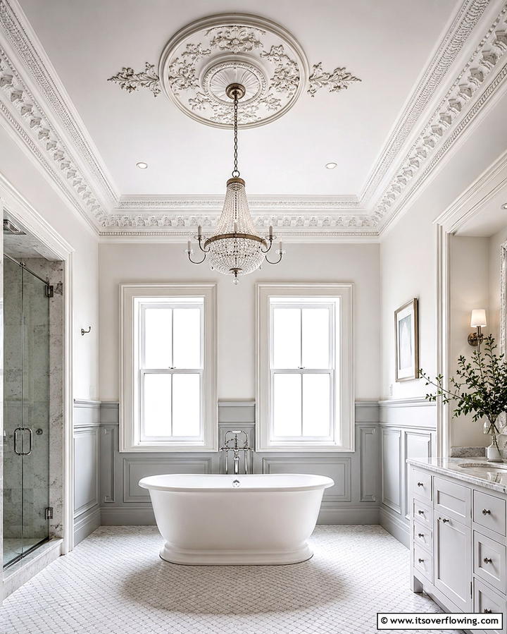 Decorative Plaster Molds - 30 Inspiring Bathroom Ceiling Ideas for Modern Homes