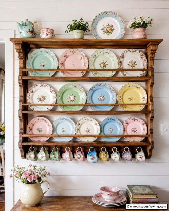 Decorative Plate Racks - 30 Vintage 1930s-1940s Kitchen Design Ideas & Inspiration