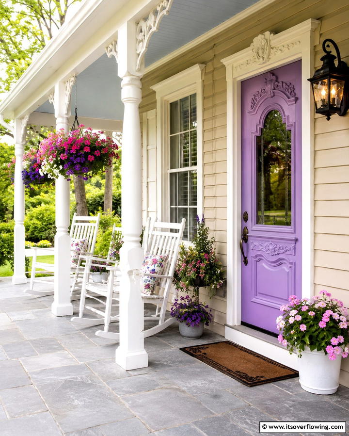 Decorative Porch Accent Door - 30 Farmhouse Front Door Ideas for Curb Appeal