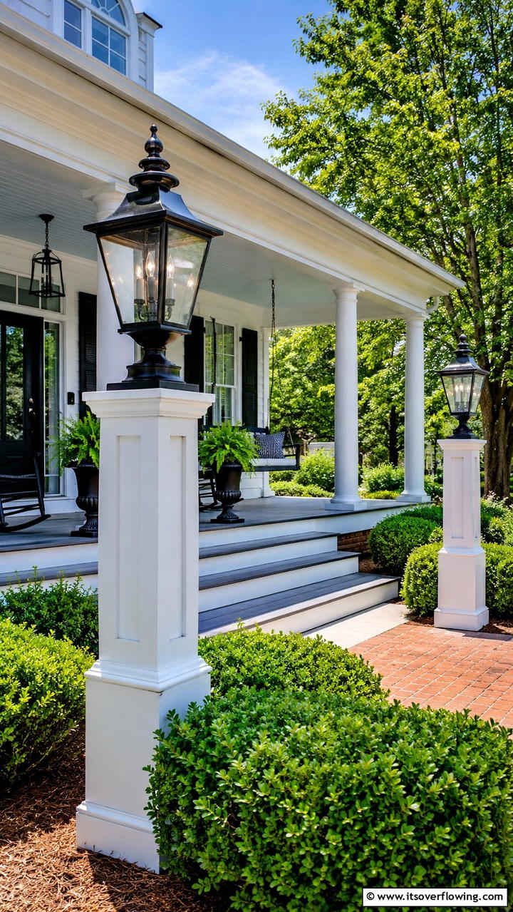 Decorative Post Lights - 30 Inviting Front Porch Lighting Ideas for Curb Appeal