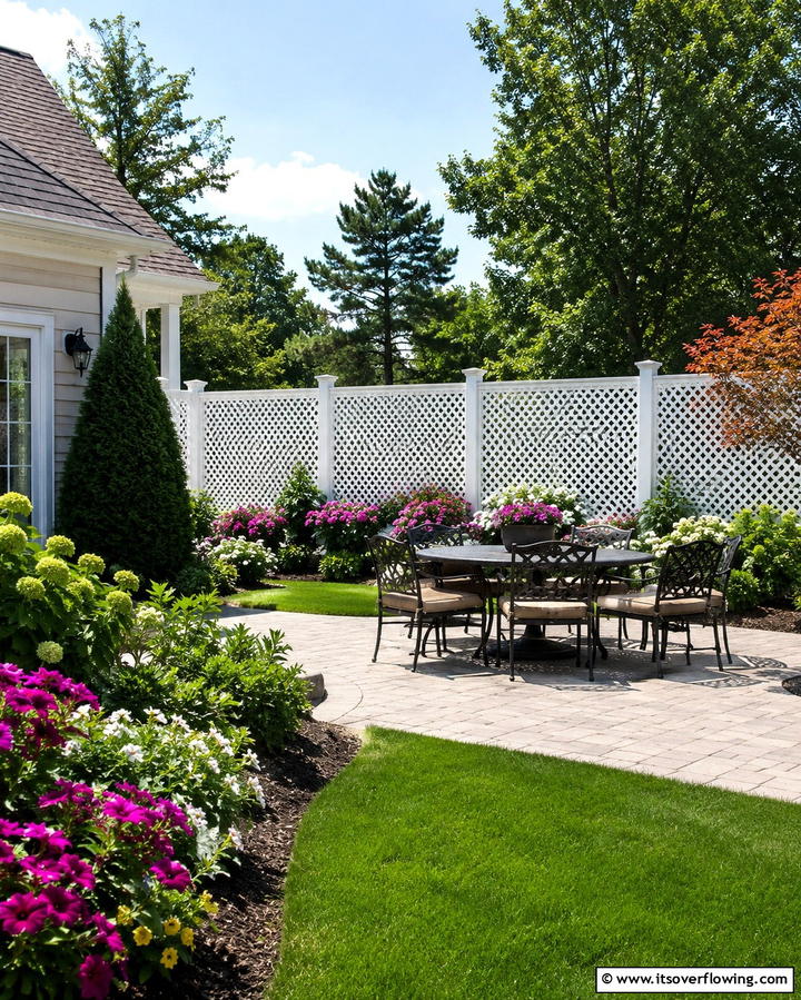 Decorative Privacy Lattice - 30 Decorative Fence Ideas to Enhance Your Yard’s Aesthetic