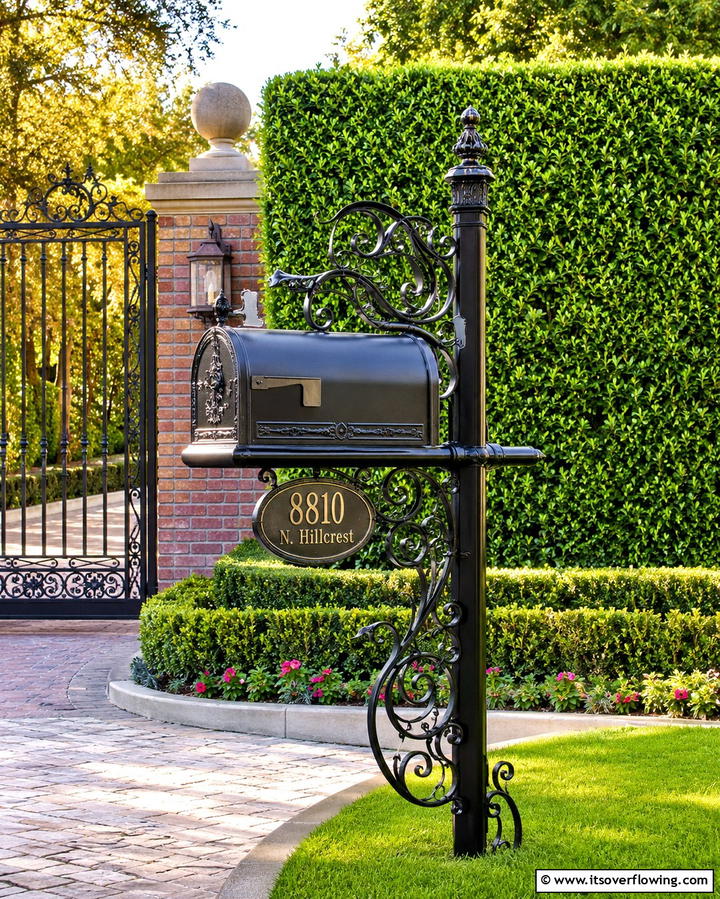 Decorative Scroll Mailbox Post - 25 Unique Mailbox Post Ideas to Boost Curb Appeal