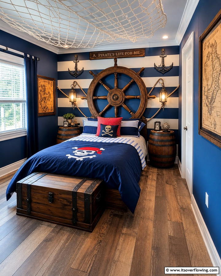 Decorative Ship Wheels - 20 Pirate-Themed Bedroom Ideas for Adventurous Kids