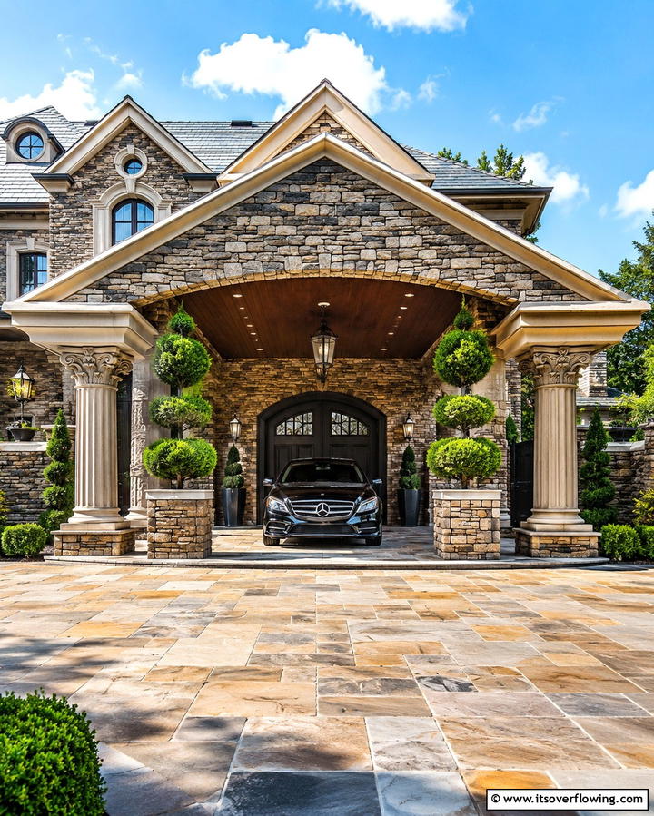 Decorative Stone Car Porch - 25 Car Porch Design Ideas for a Welcoming Entrance