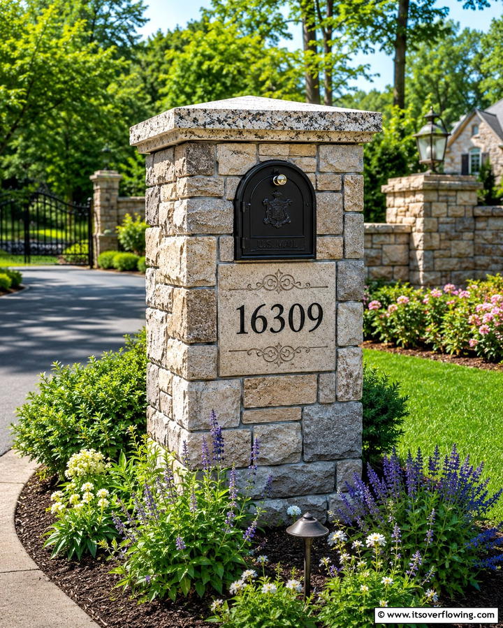 Decorative Stone Mailbox Post - 25 Unique Mailbox Post Ideas to Boost Curb Appeal