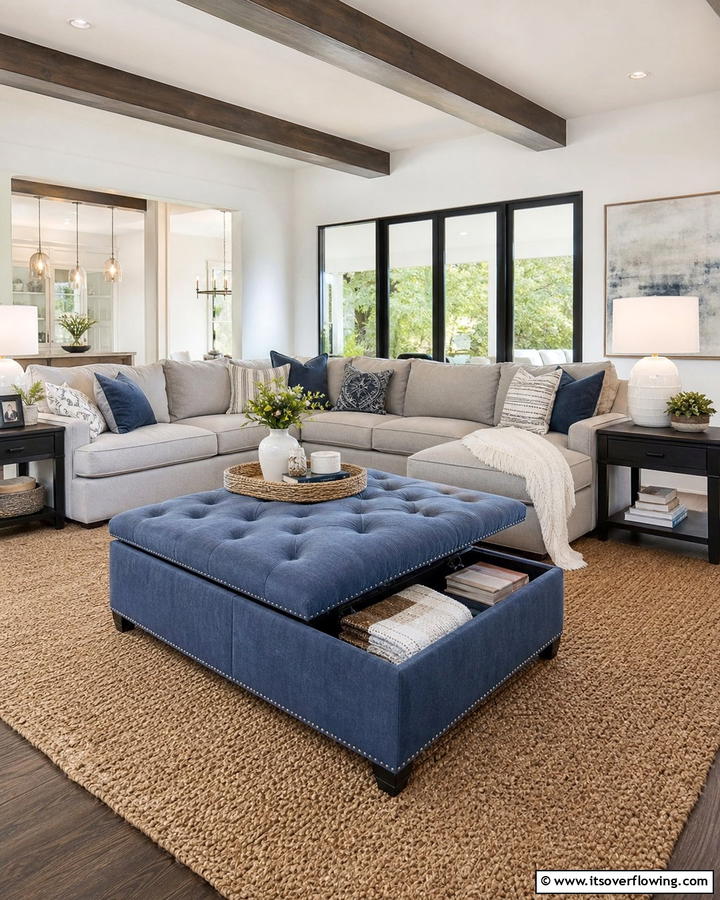 Decorative Storage Ottomans - 21 Living Room Toy Storage Ideas for Organized Spaces