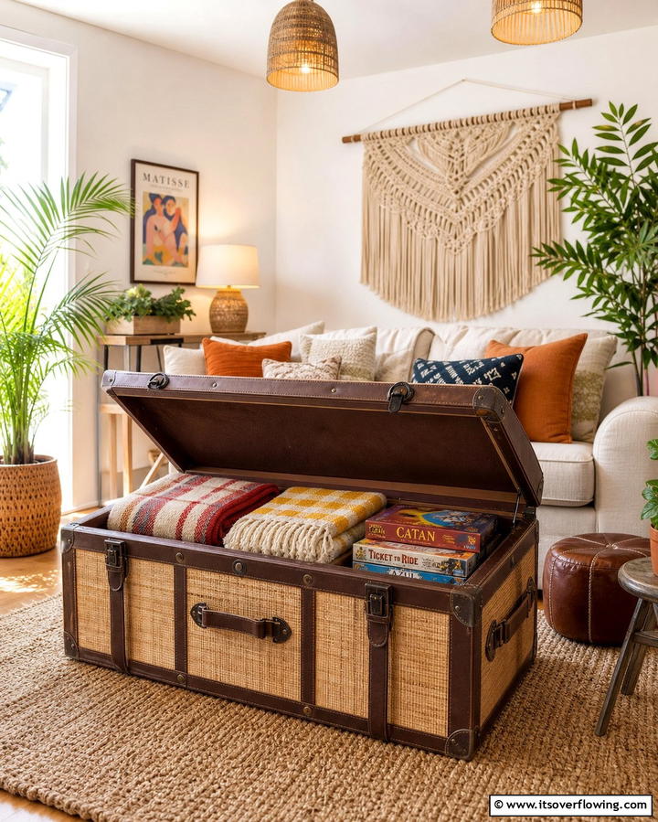 Decorative Storage Trunks - 30 Living Room Storage Ideas to Declutter Your Space