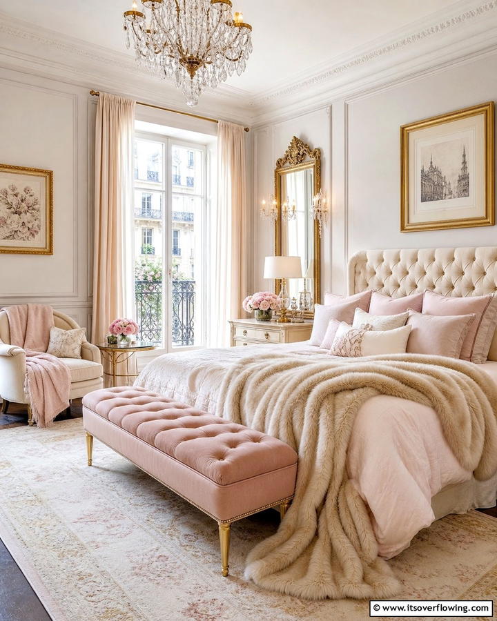 Decorative Throw Blankets for Cozy Layers - 20 Parisian Themed Bedroom Ideas for Elegant Living