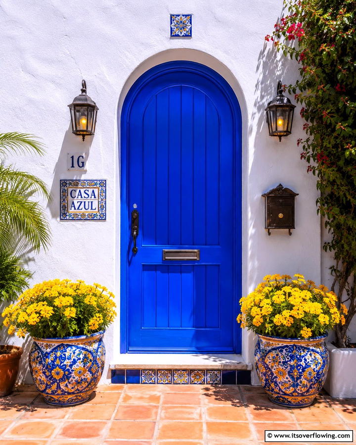 Decorative Tile Insets - 25 Spanish Style Front Door Ideas for Curb Appeal