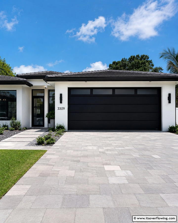 Decorative Touch Black House Numbers on White Exteriors - 30 Single-Story White House Black Trim Exterior Inspirations