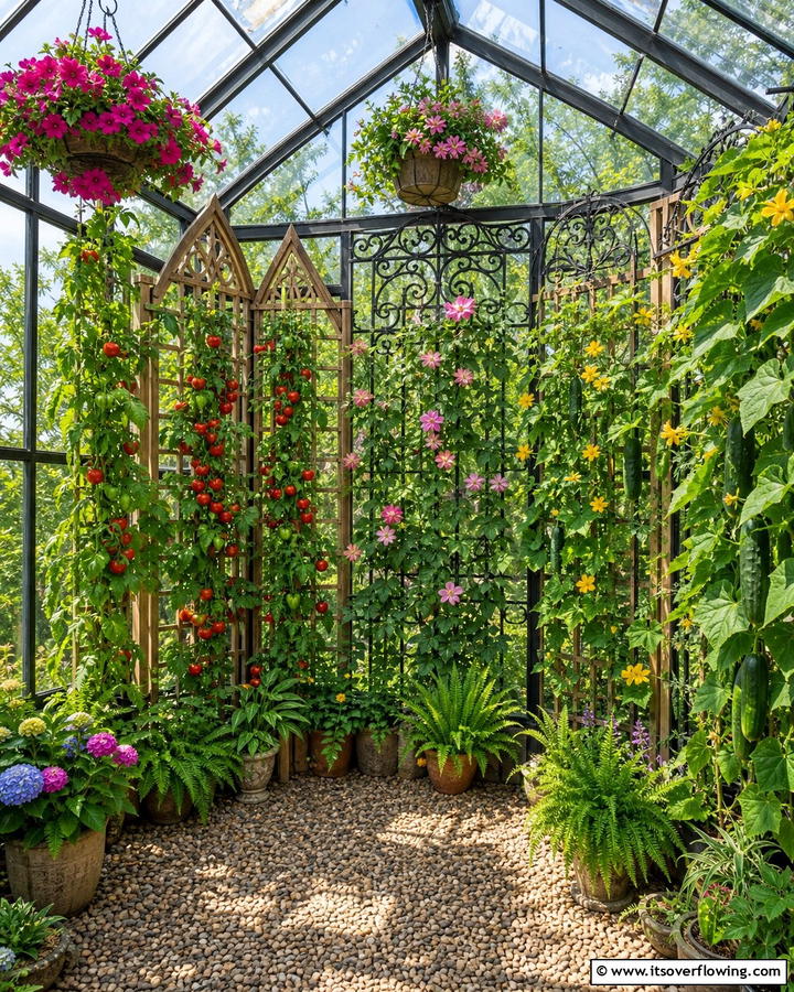 Decorative Trellises - 20 Innovative Corner Greenhouse Ideas for Gardeners
