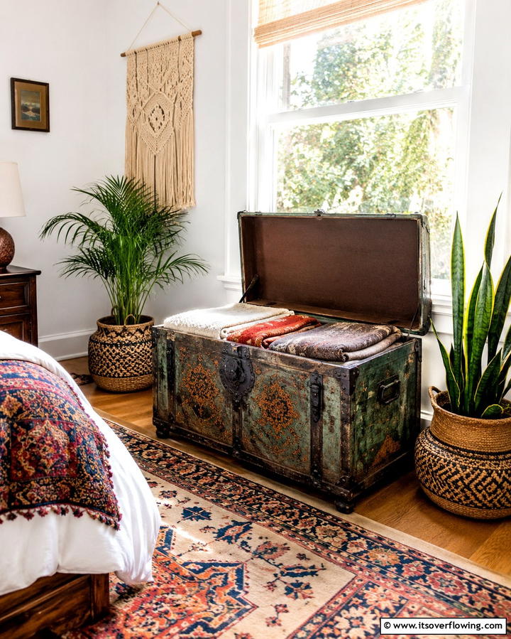Decorative Trunk - 25 Creative Blanket Storage Ideas for Cozy Homes