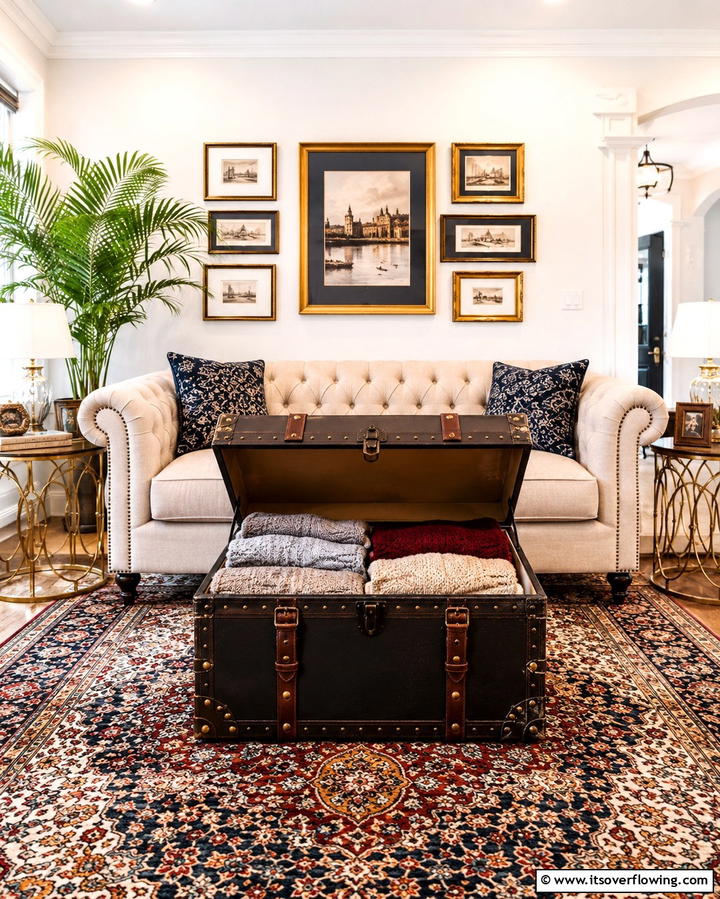 Decorative Trunks - 25 Creative Blanket Storage Ideas for Cozy Homes