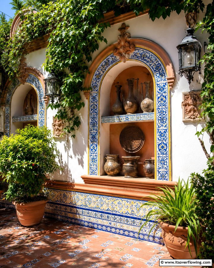 Decorative Wall Niches - 25 Spanish Courtyard Ideas for a Mediterranean Oasis