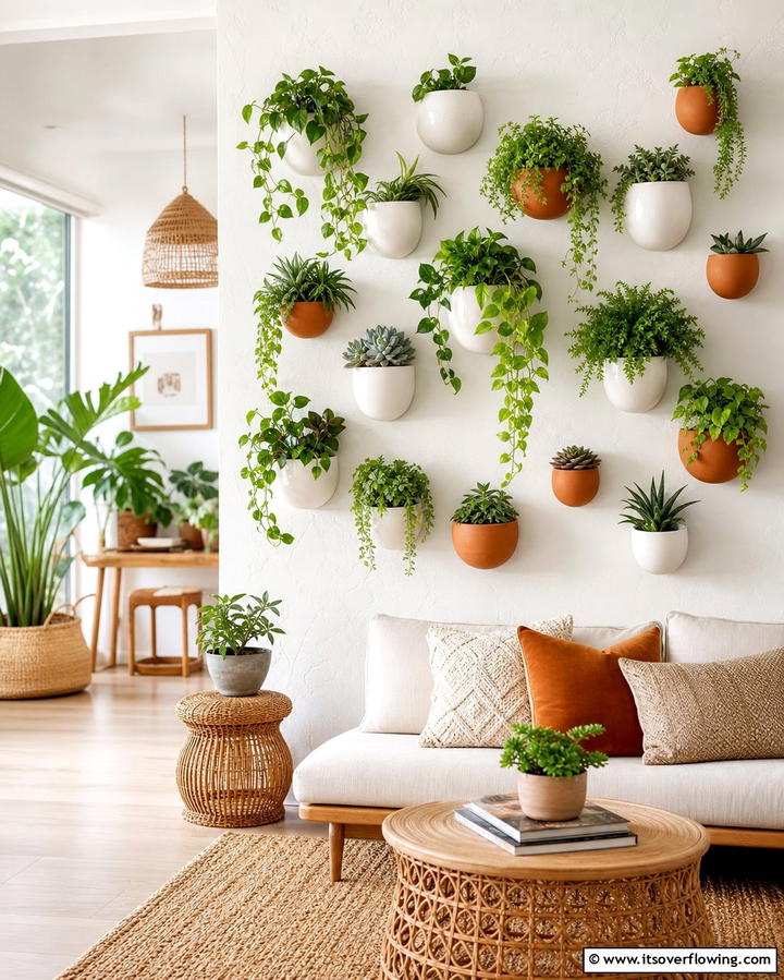 Decorative Wall Planters - 30 Living Room Wall Decor Ideas to Elevate Your Space