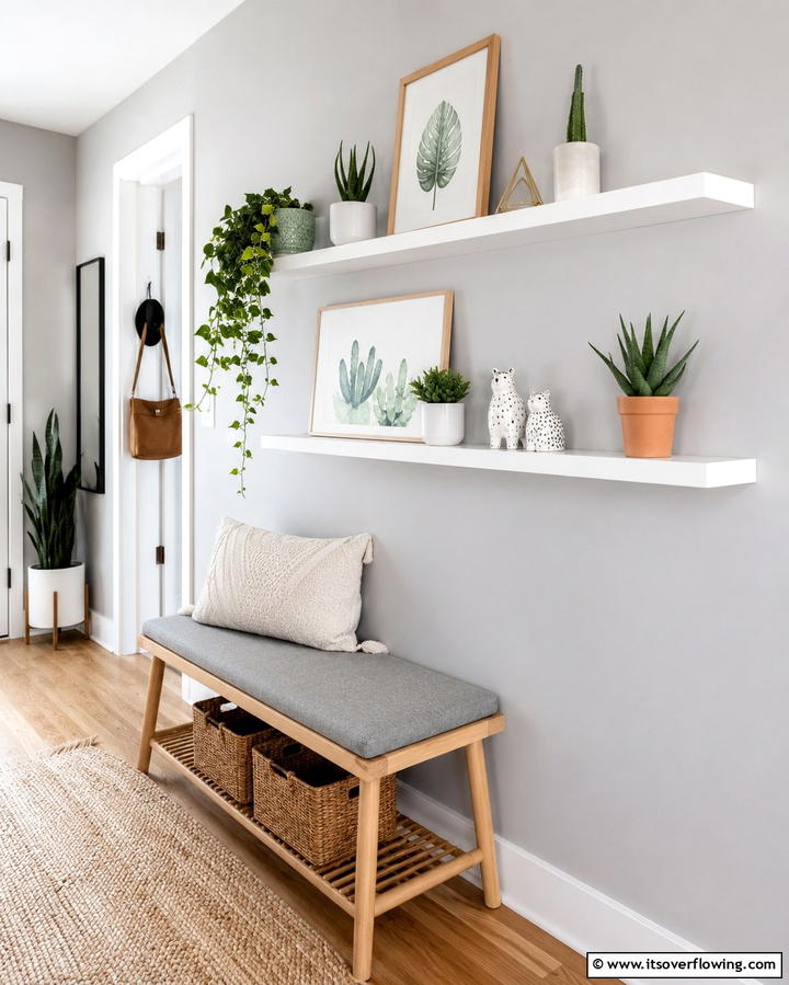 Decorative Wall Shelves - 30 Hallway Decor Ideas to Maximize Narrow Spaces