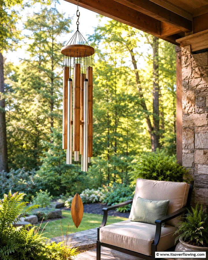 Decorative Wind Chimes - 25 Farmhouse Porch Ideas for a Cozy Outdoor Retreat