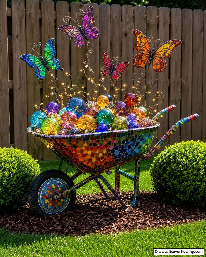 Decorative Yard Sculpture - 25 Old Wheelbarrow Ideas for Unique and Creative Garden Decor