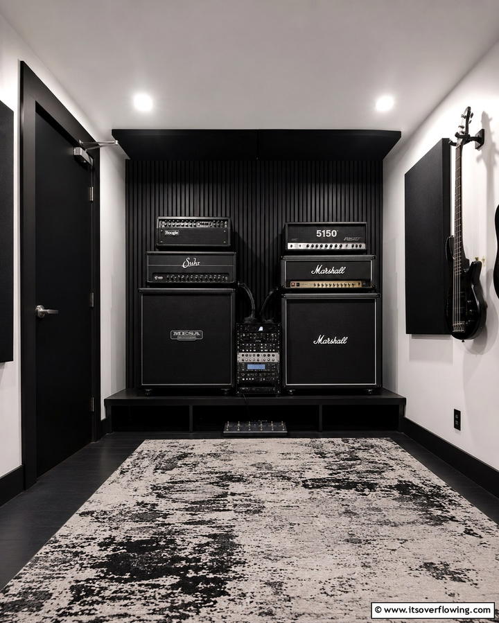 Dedicated Amplifier Station - 25 Guitar Room Ideas for Music Lovers