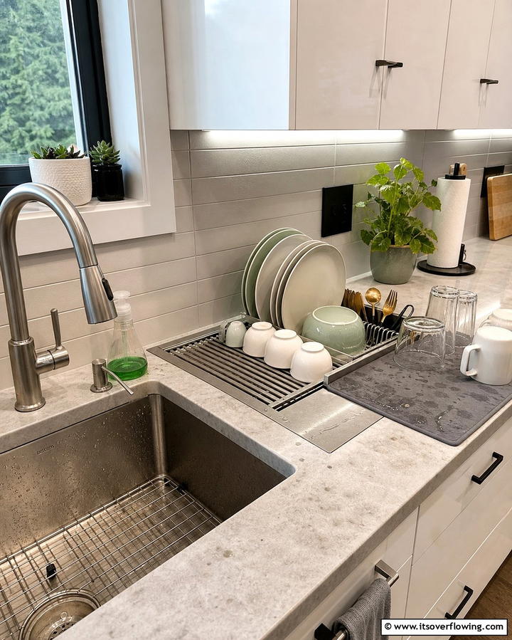 Dedicated Dish Drying Zone - 25 Practical Dirty Kitchen Ideas for Efficient Cooking Spaces