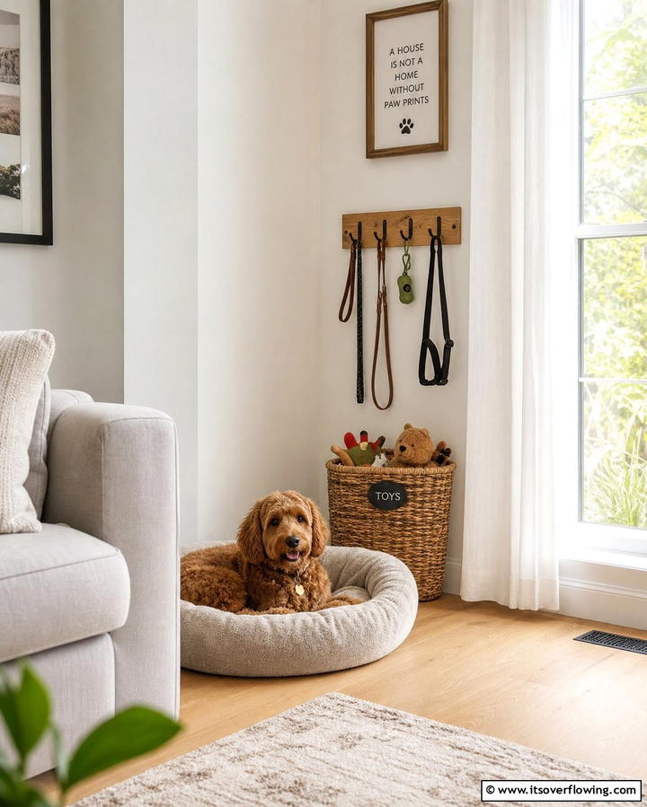 Dedicated Dog Corner - 25 Dog Room Ideas for a Pet-Friendly Home