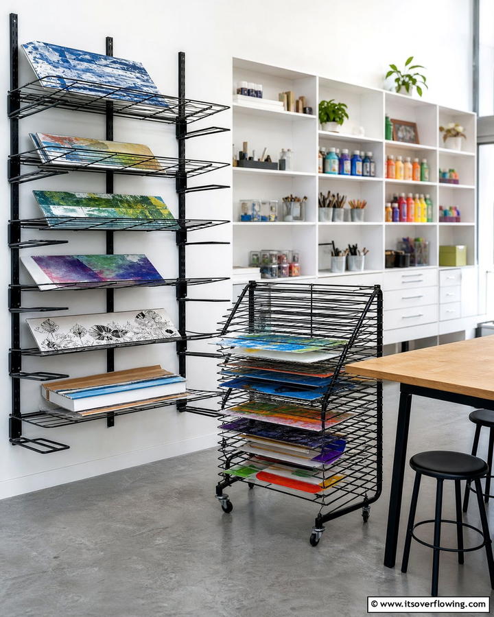 Dedicated Drying Rack - 25 Art Room Ideas for Creative Inspiration