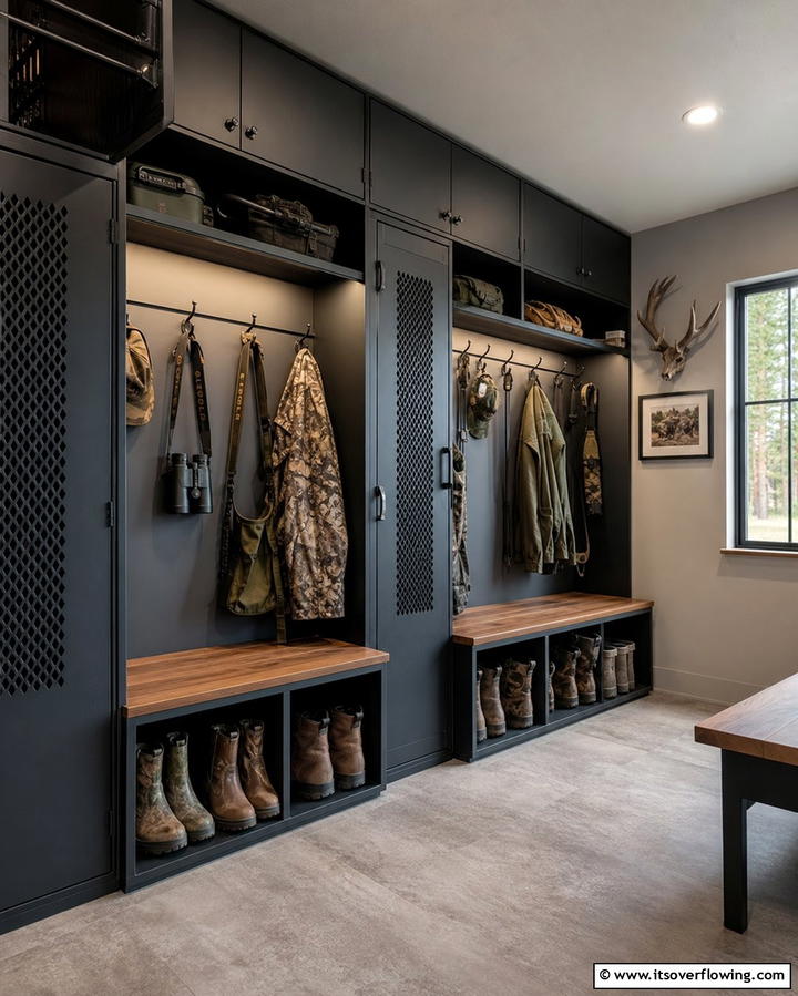 Dedicated Hunting Gear Storage - 25 Hunting Room Ideas for the Ultimate Sportsman’s Retreat