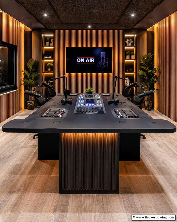 Dedicated Recording DeskOne - 25 Podcast Room Ideas for a Professional Setup