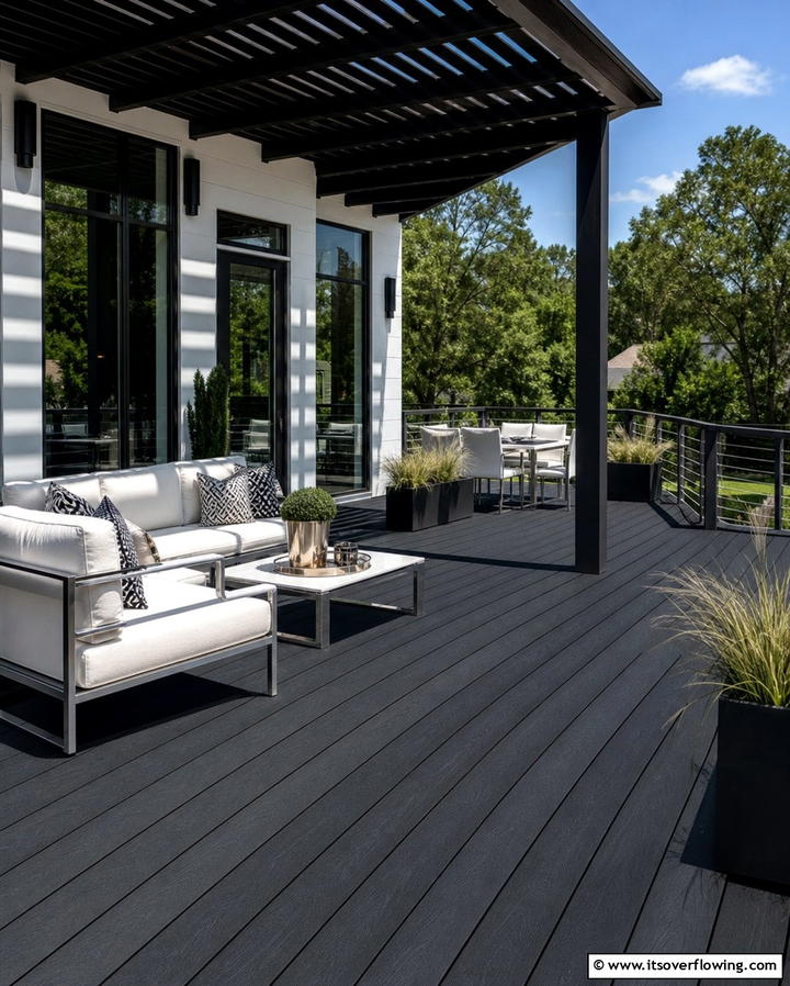 Deep Charcoal for a Modern Edge - 25 Deck Color Ideas to Transform Your Outdoor Space