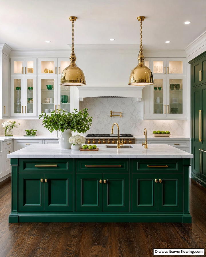 Deep Emerald Richness - 21 Kitchen Color Ideas to Refresh Your Cooking Space