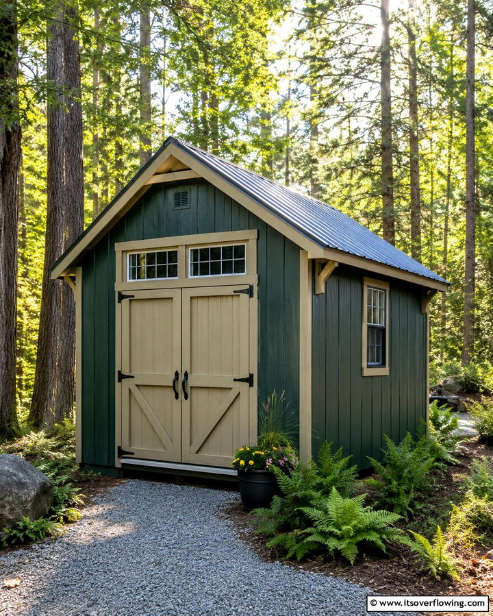 Deep Forest Green - 25 Shed Color Ideas to Brighten Your Outdoor Space