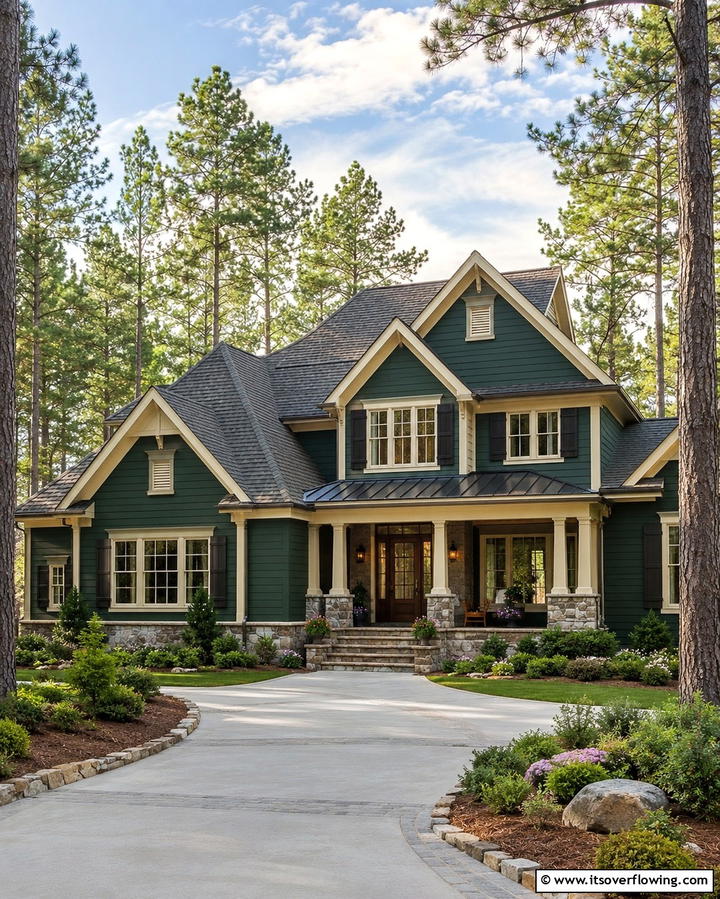 Deep Forest Green Allure - 30 Green Exterior Paint Colors for Curb Appeal