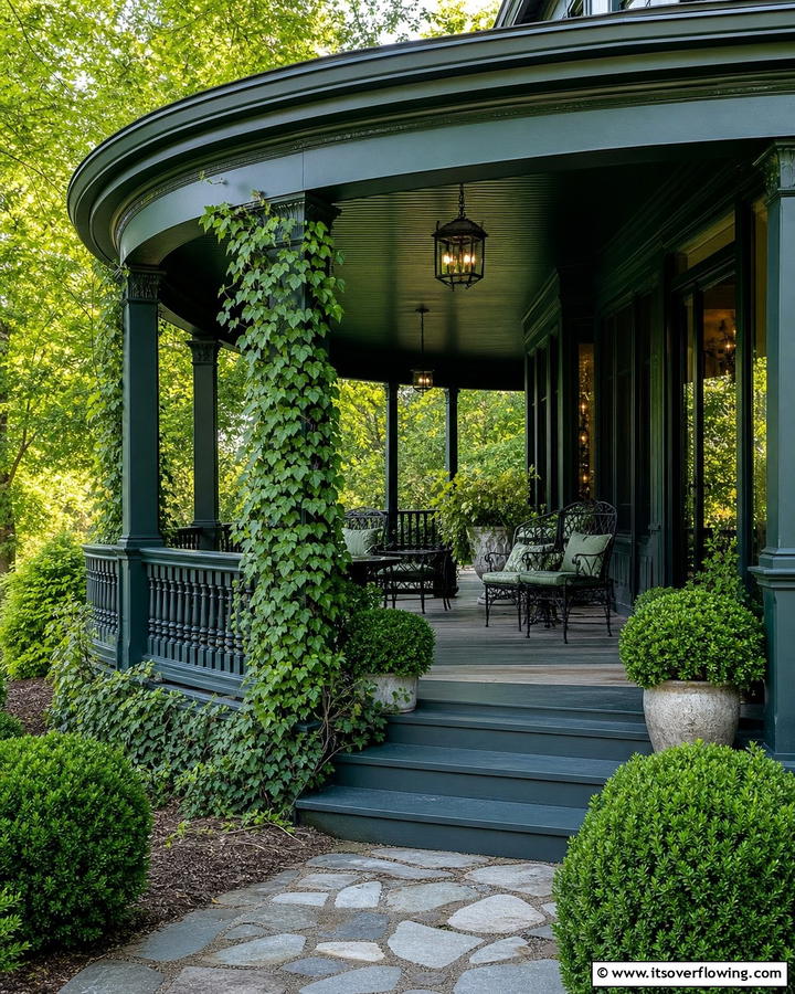 Deep Forest Green for a Classic Timeless Look - 17 Porch Paint Color Ideas for Inviting Outdoor Spaces