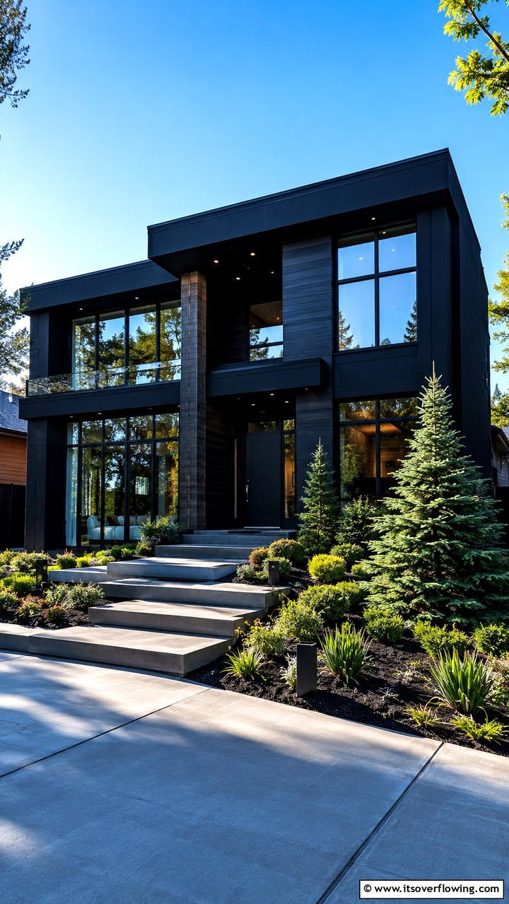 Deep Ink Inspirations - 30 Black House Exteriors- Bold Paint Colors for Modern Homes