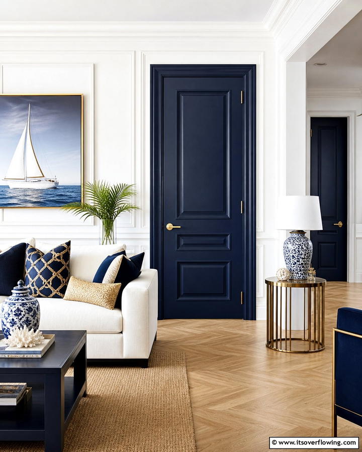 Deep Navy Blue - 30 Interior Door Color Ideas to Refresh Your Home’s Style