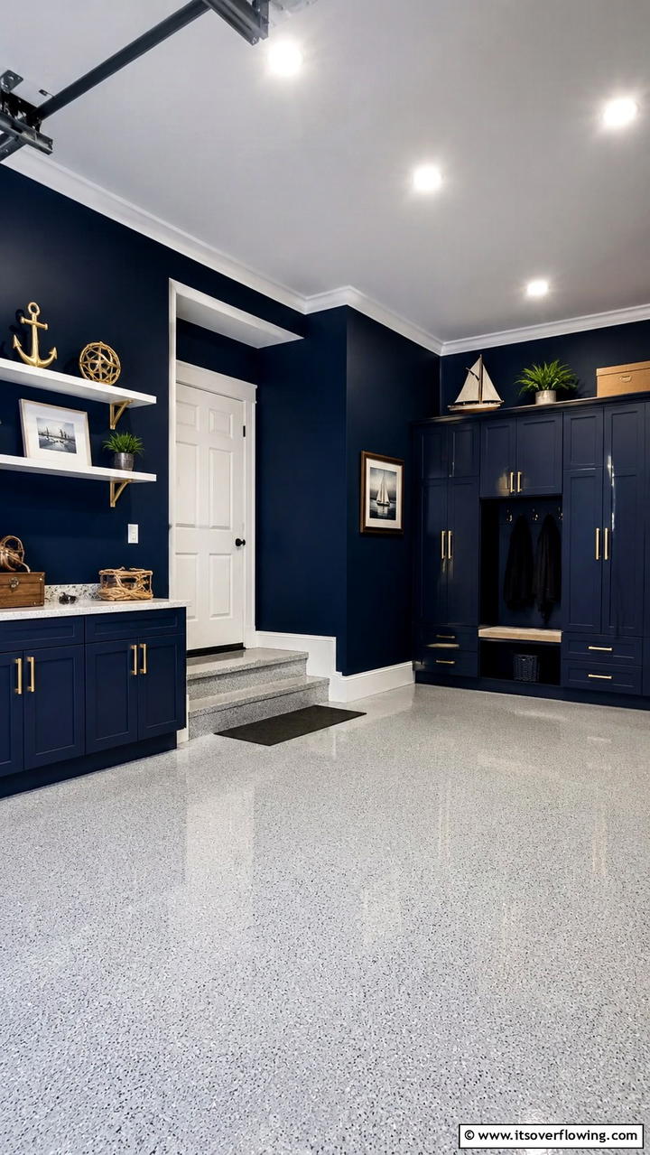 Deep Navy Drama - 30 Creative Garage Wall Paint Ideas for a Fresh Look