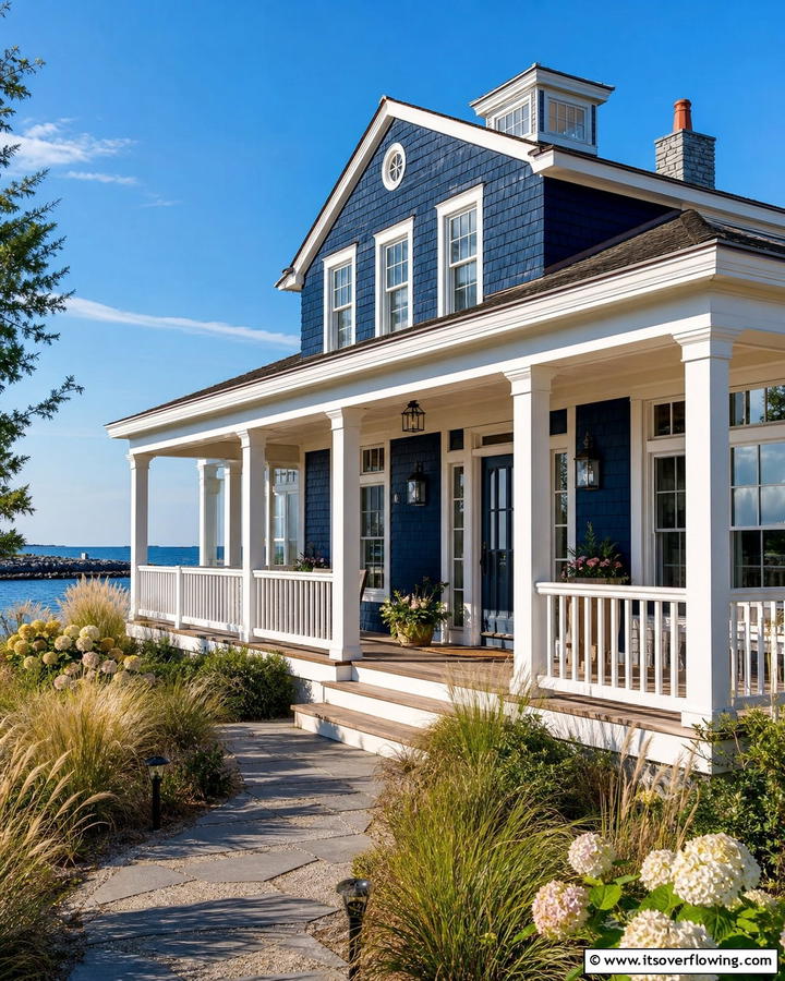Deep Ocean Blue - 20 Midnight Blue and Dark Blue House Siding Colors