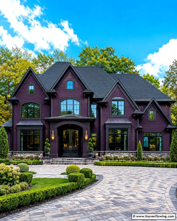 Deep Plum for a Bold Statement - 25 Purple House Exterior Ideas for a Unique Curb Appeal