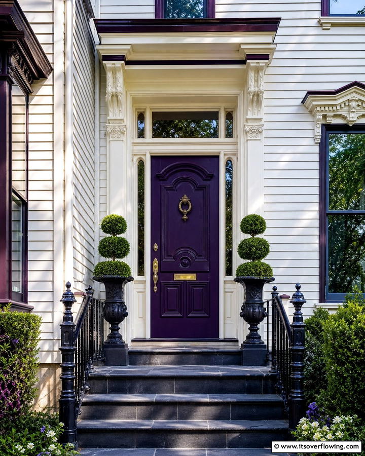 Deep Purple Regal - 21 Front Door Color Ideas to Boost Your Home’s Curb Appeal