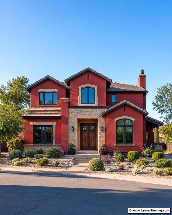 Deep Red Clay for a Bold Statement - 20 Home Designs Using Natural Clay Siding Colors