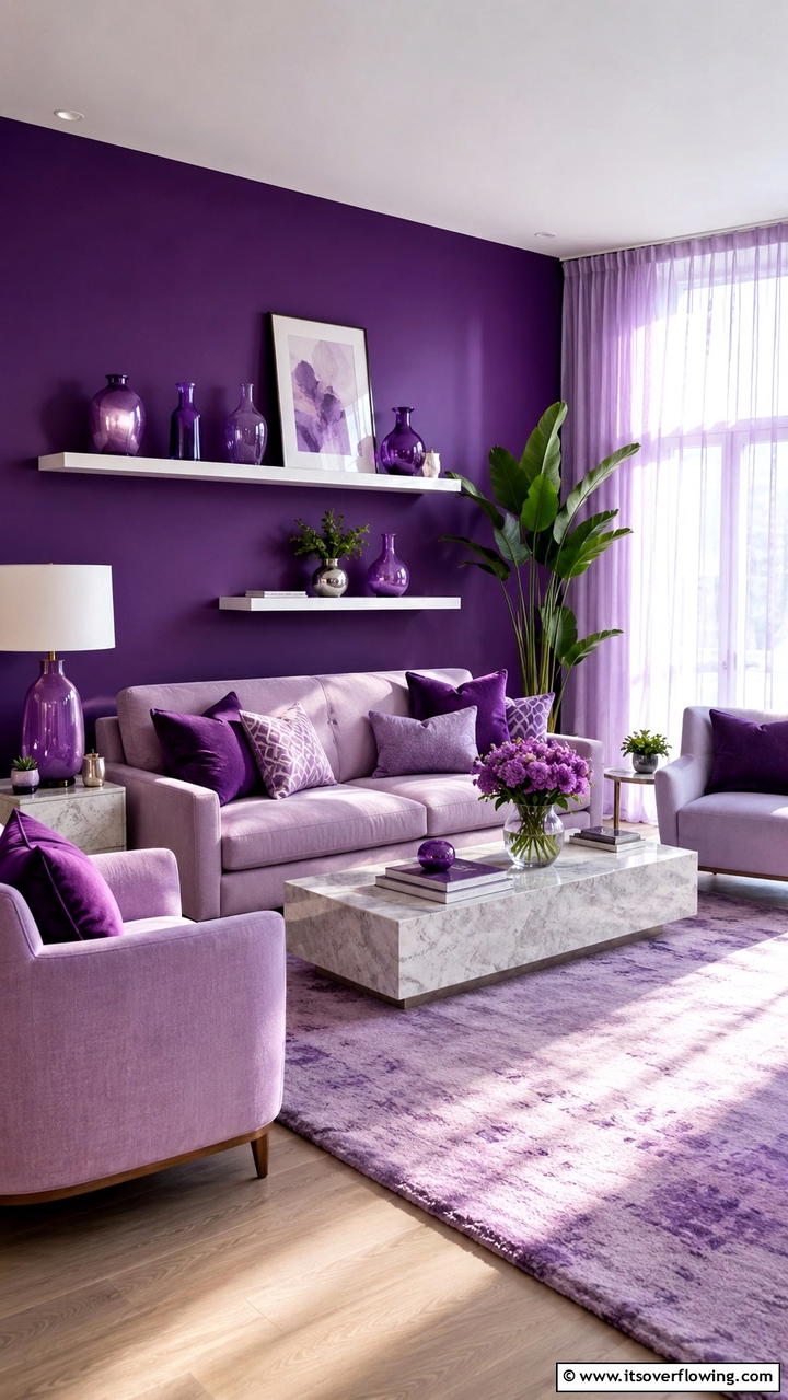 Deep Violet and Soft Lavender - 21 Two Colour Combinations for a Vibrant Living Room