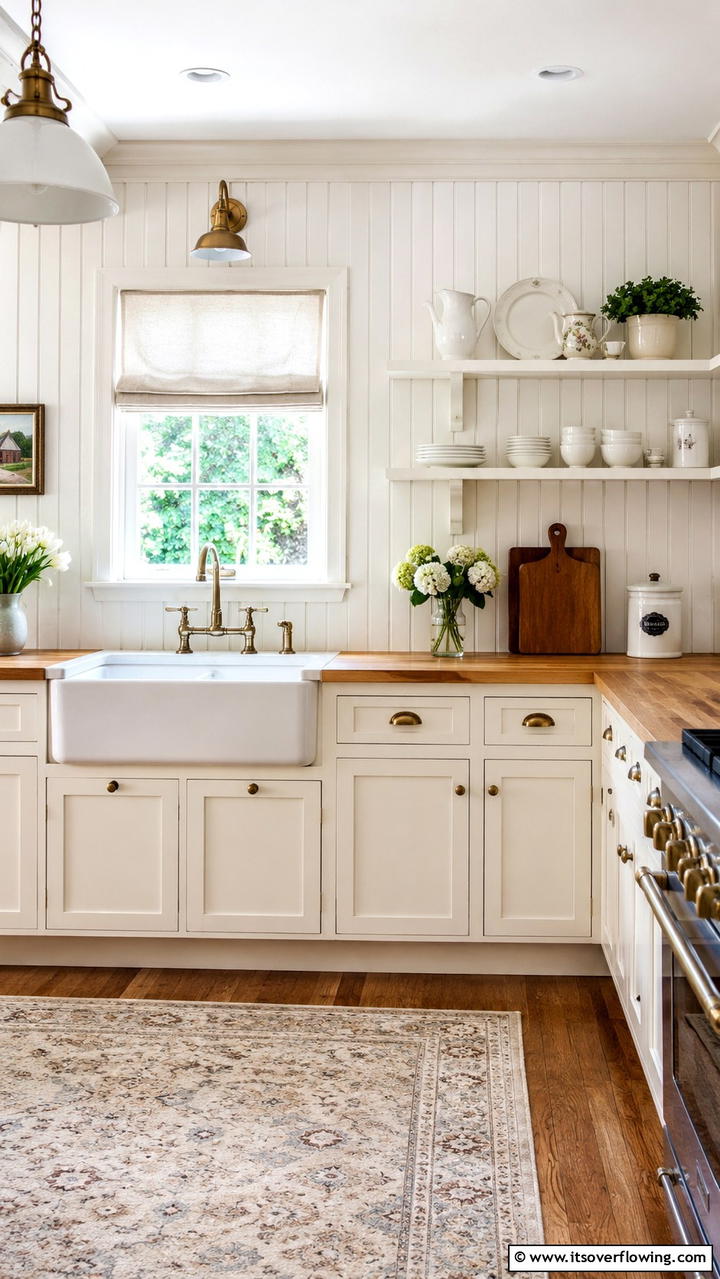 Delicate Beadboard Detailing - 21 Modern White Kitchen Backsplash Ideas for Style