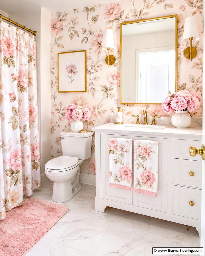 Delicate Floral Touches - 30 Romantic Bathroom Ideas for a Luxurious Spa Retreat